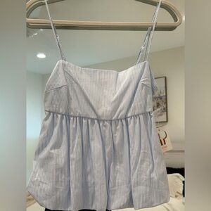 Rachel Parcell Blue & White Pinstripe Smocked Cami